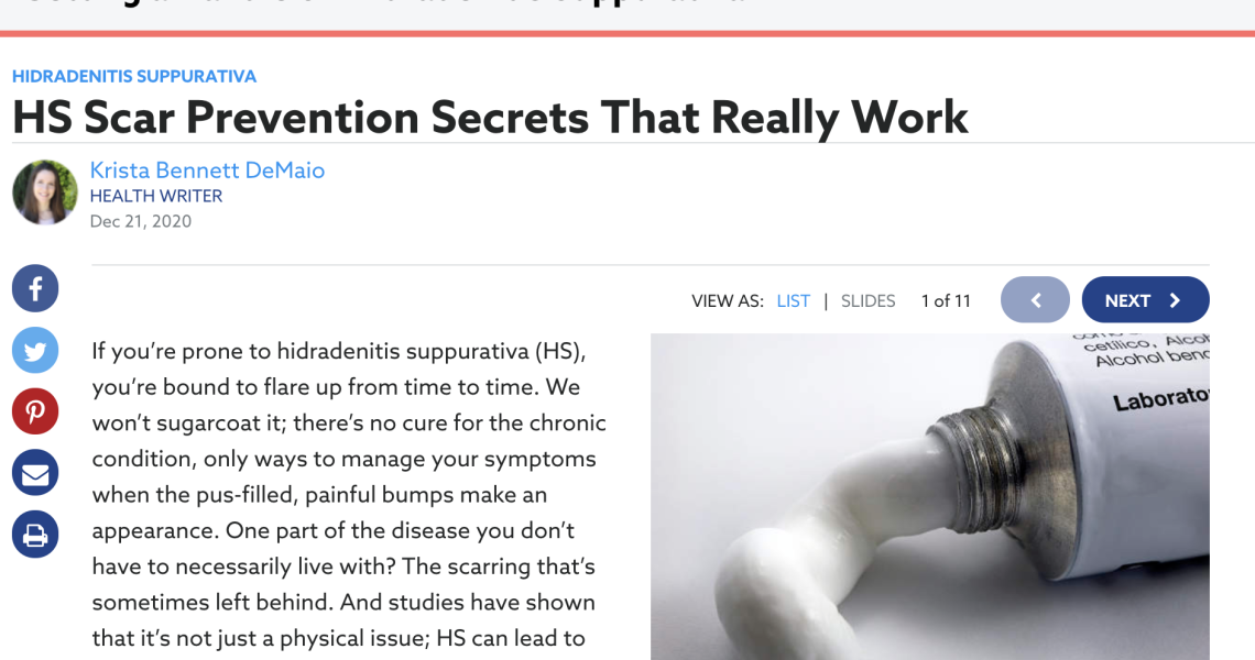 Health Central article: HS Scar Prevention Secrets That Really Work