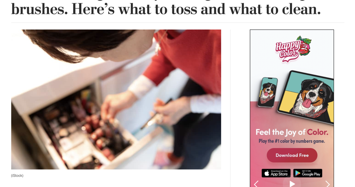 Screenshot of Washington Post article with displaying headline