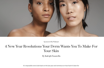 Screenshot of Zoe Report article: 4 New Year Resolutions Your Derm Wants You To Make For Your Skin