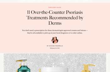 allure article titled '11 Over-the-Counter Psoriasis Treatments Recommended by Derms'